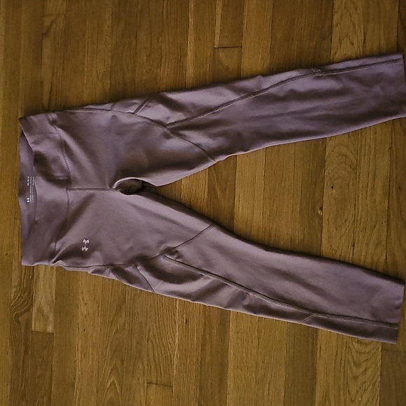 Under Armour Pants - Under Armour Mauve Heat Gear Mid Rise Crop Compression Pants Women's Size Medium